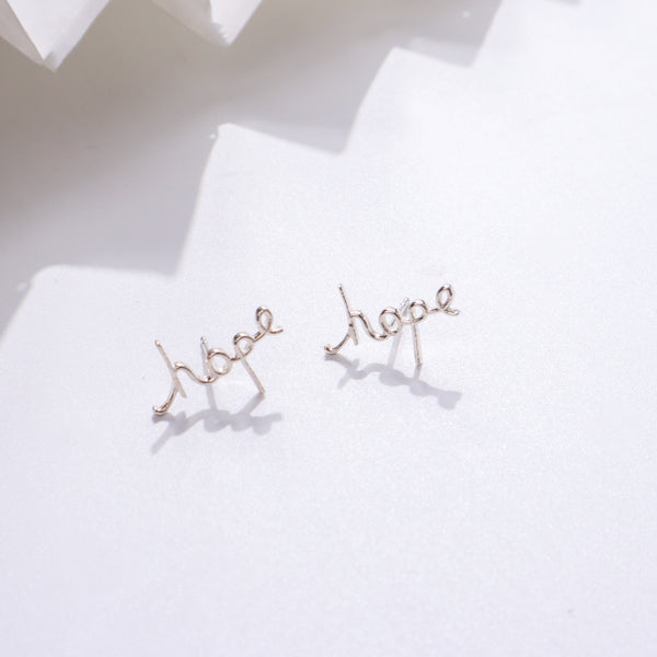 Hope Earrings in sterling silver with inspirational design