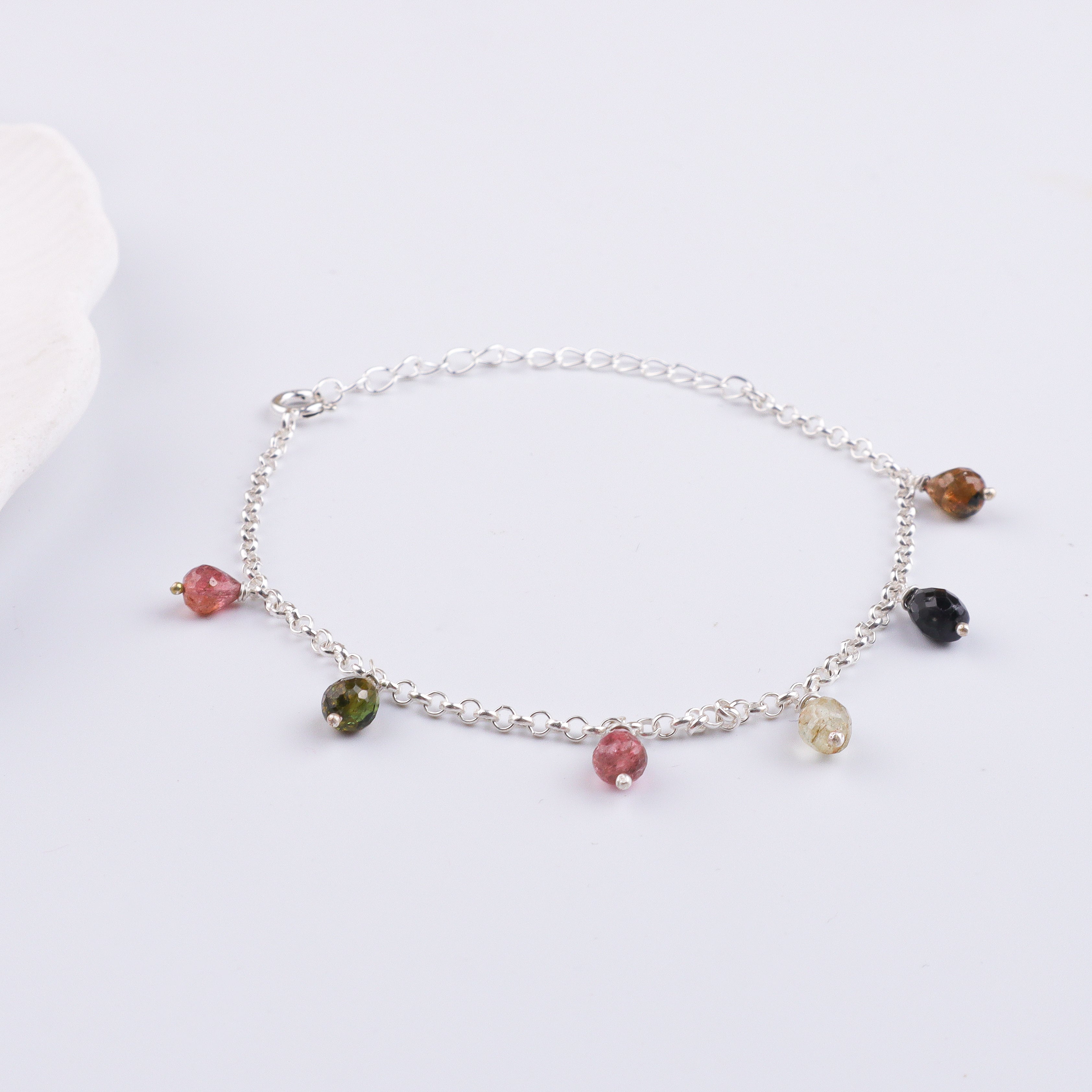 Tourmaline Silver Chain Bracelet (Project Handmade)