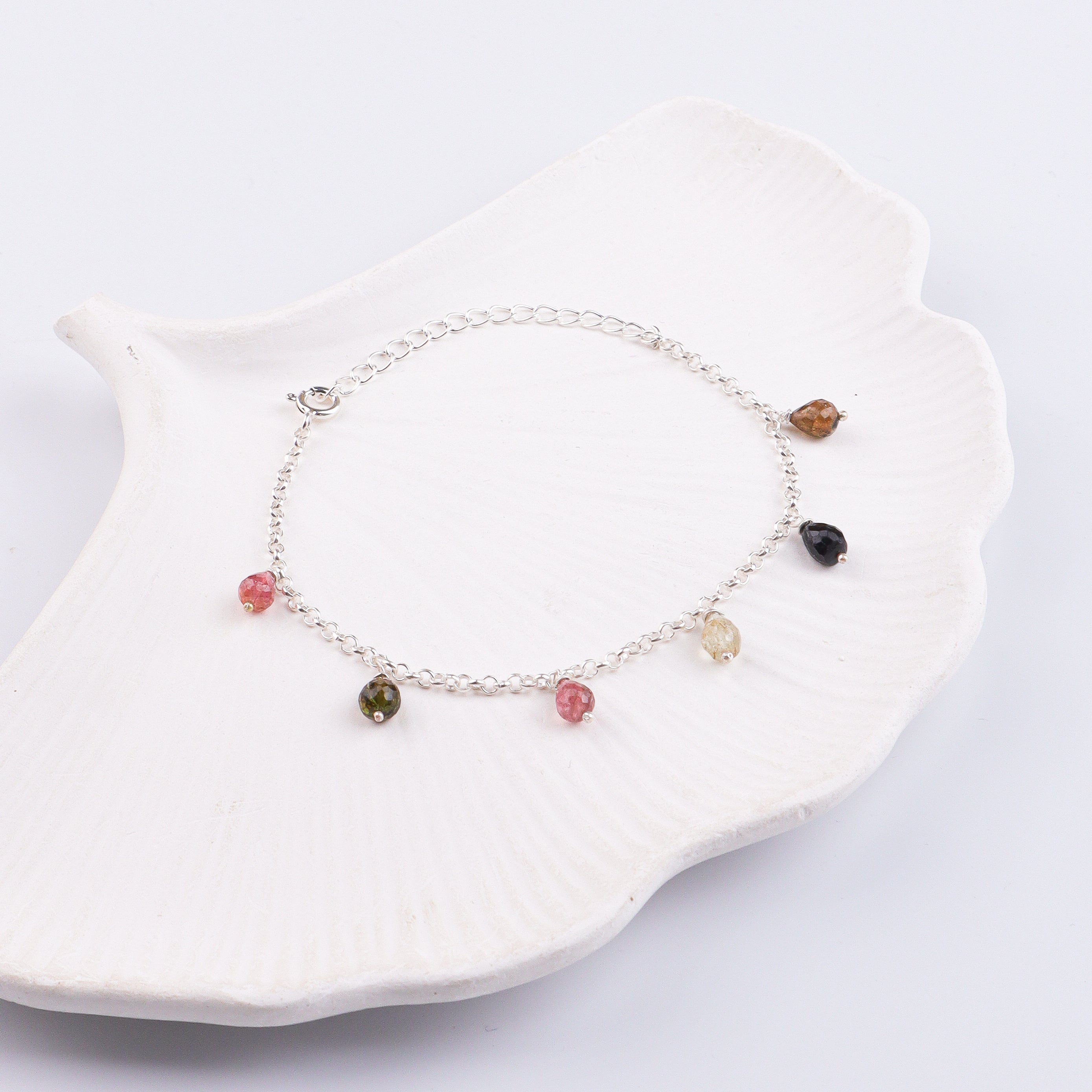 Tourmaline Silver Chain Bracelet (Project Handmade)