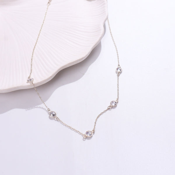 Silver CZ Dot Necklace | 92.5 Silver