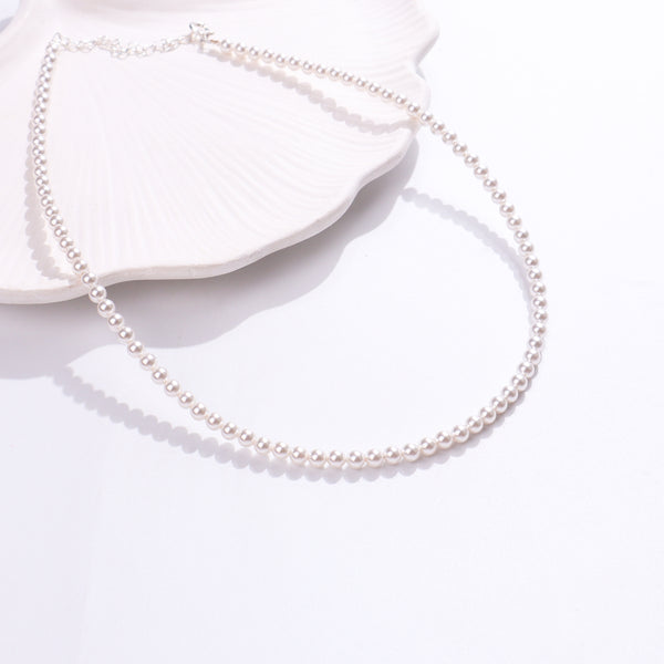White pearl beaded necklace