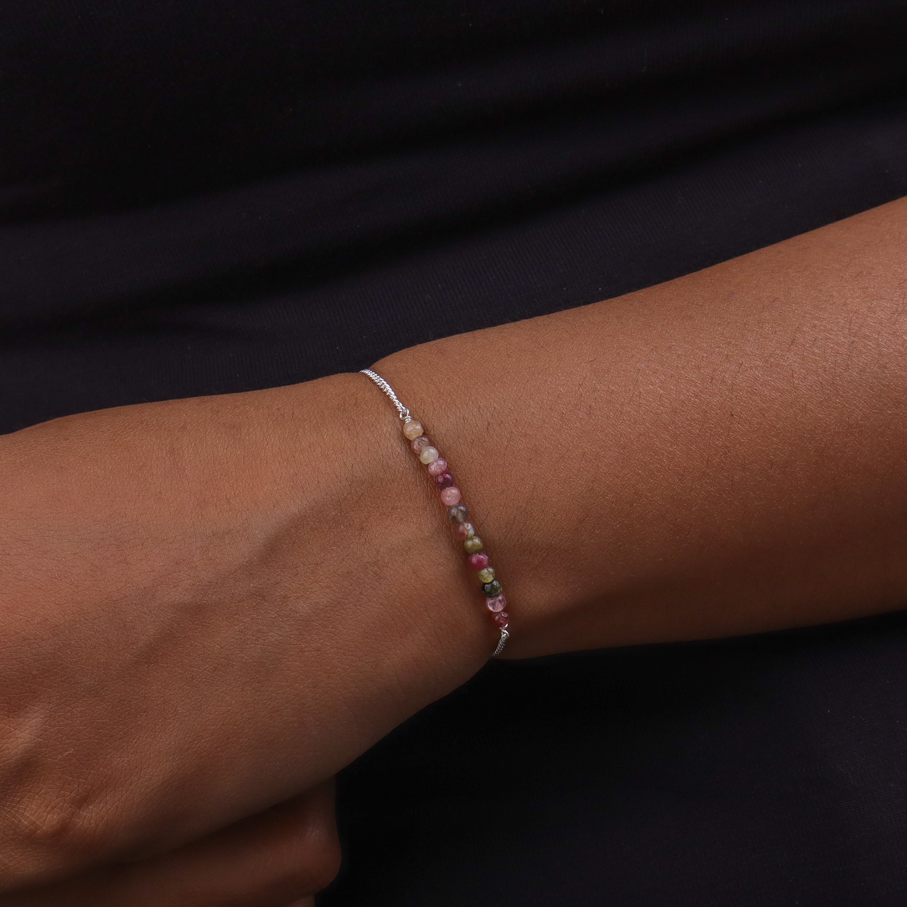 Tourmaline Silver Chain Bracelet (Project Handmade)