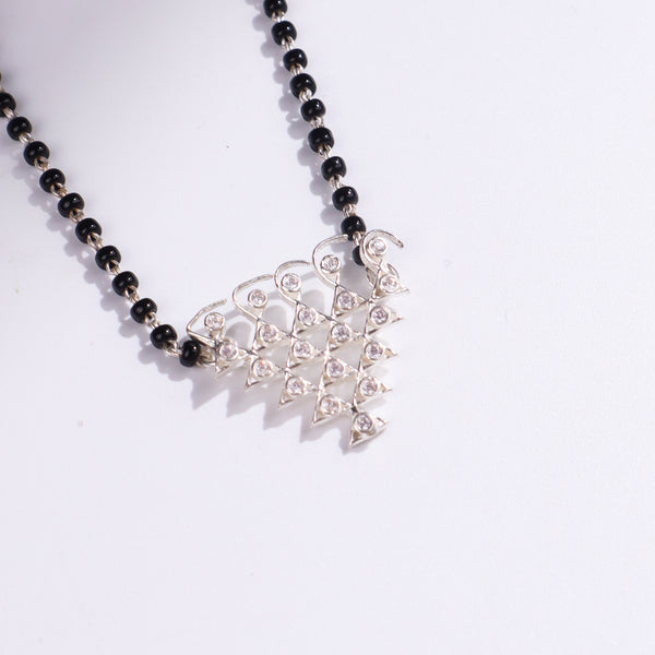 Silver CZ Saraswati Mangalsutra