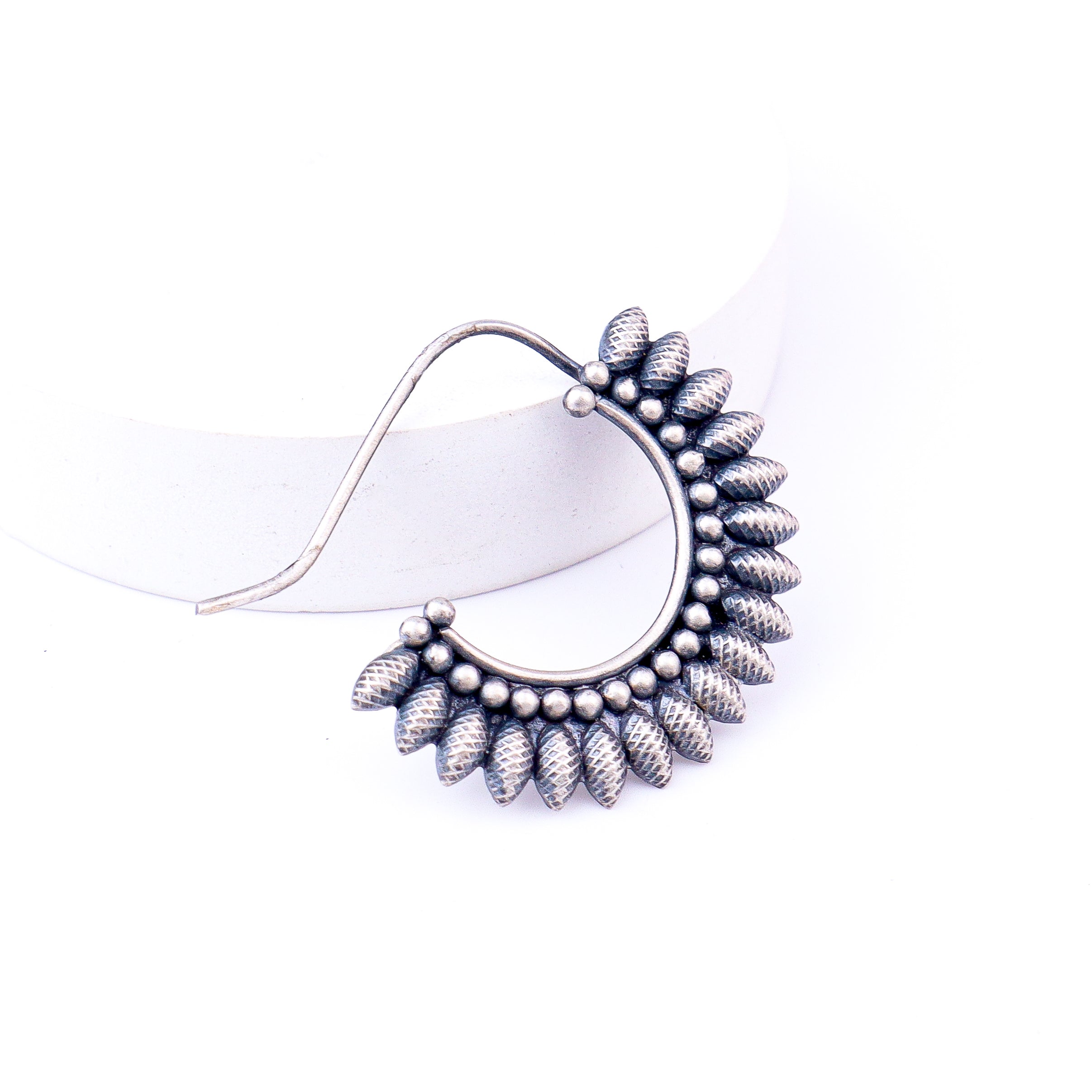 wear filigree petal nath left pierced for traditional styling