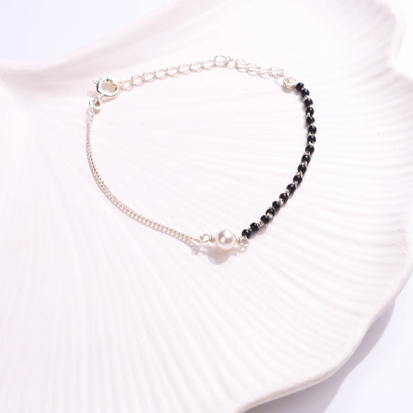 Silver Pearl Mangalsutra Bracelet