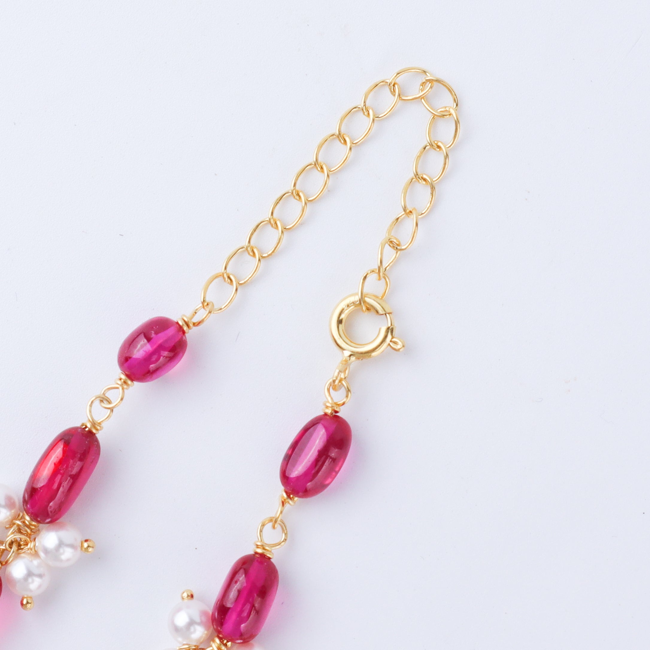 ruby pearl statement necklace