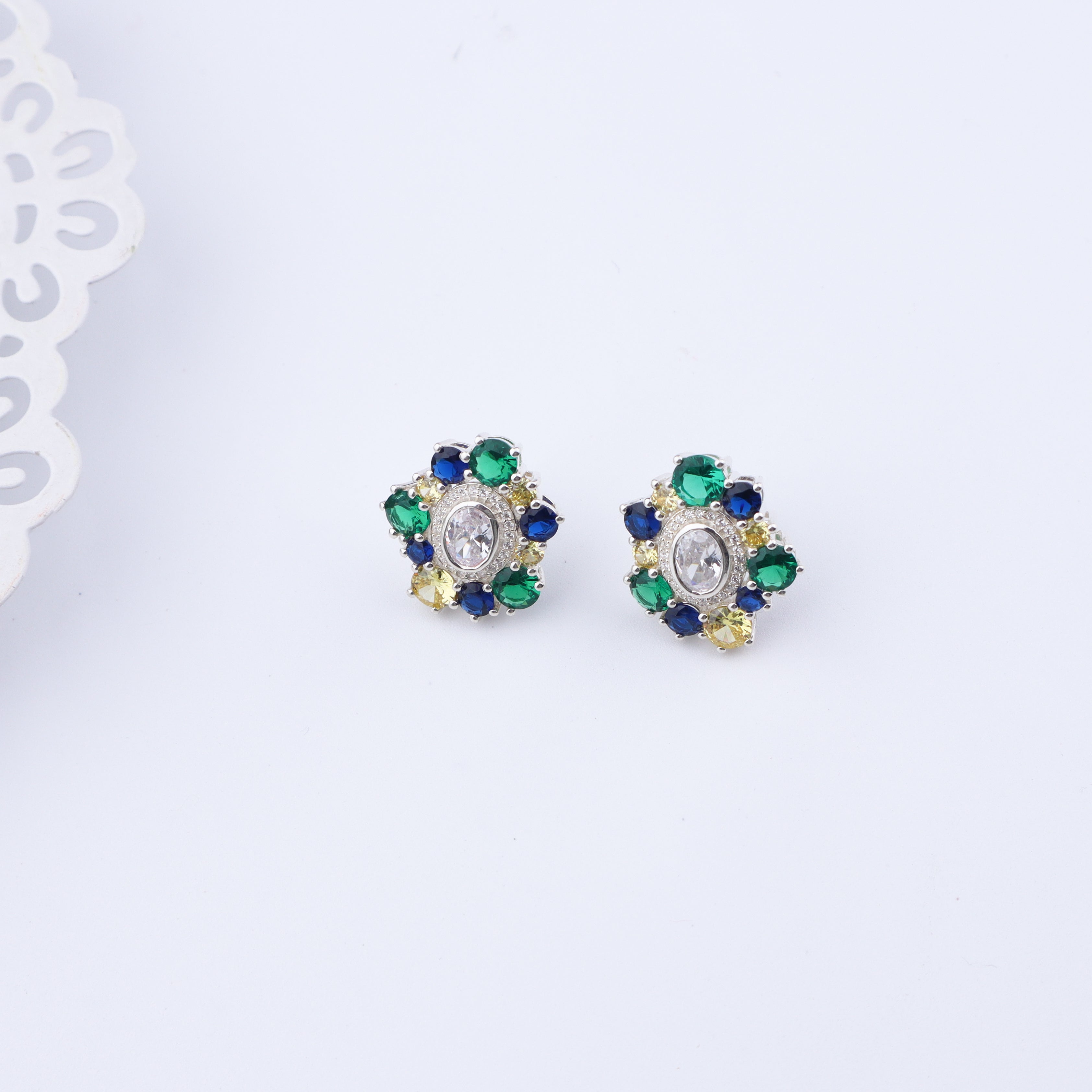 Silver Midnight Bloom Earrings