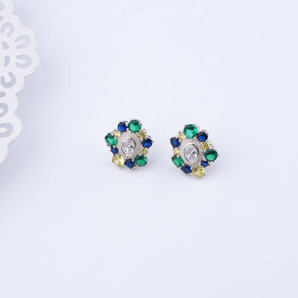Silver Midnight Bloom Earrings