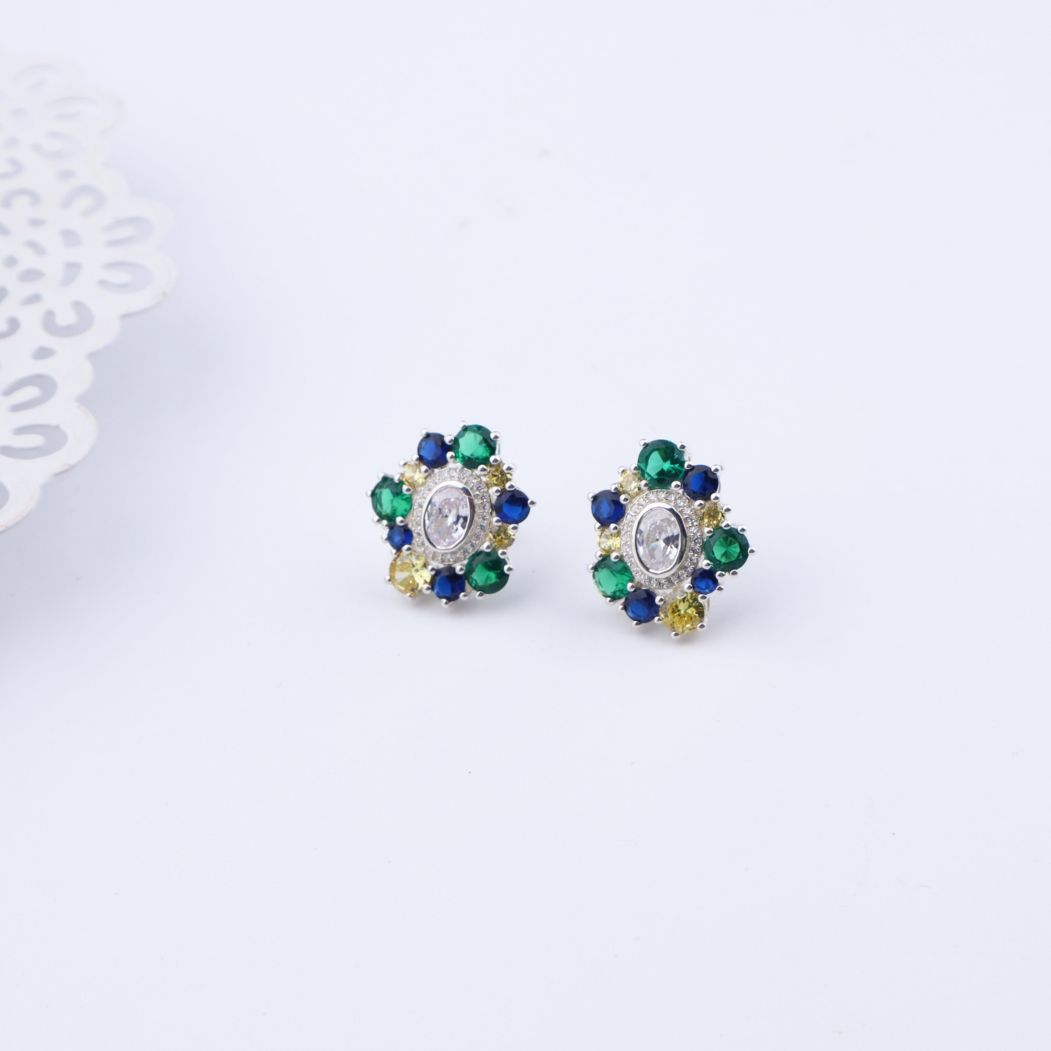 Silver Midnight Bloom Earrings