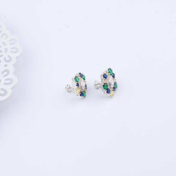 Silver Midnight Bloom Earrings