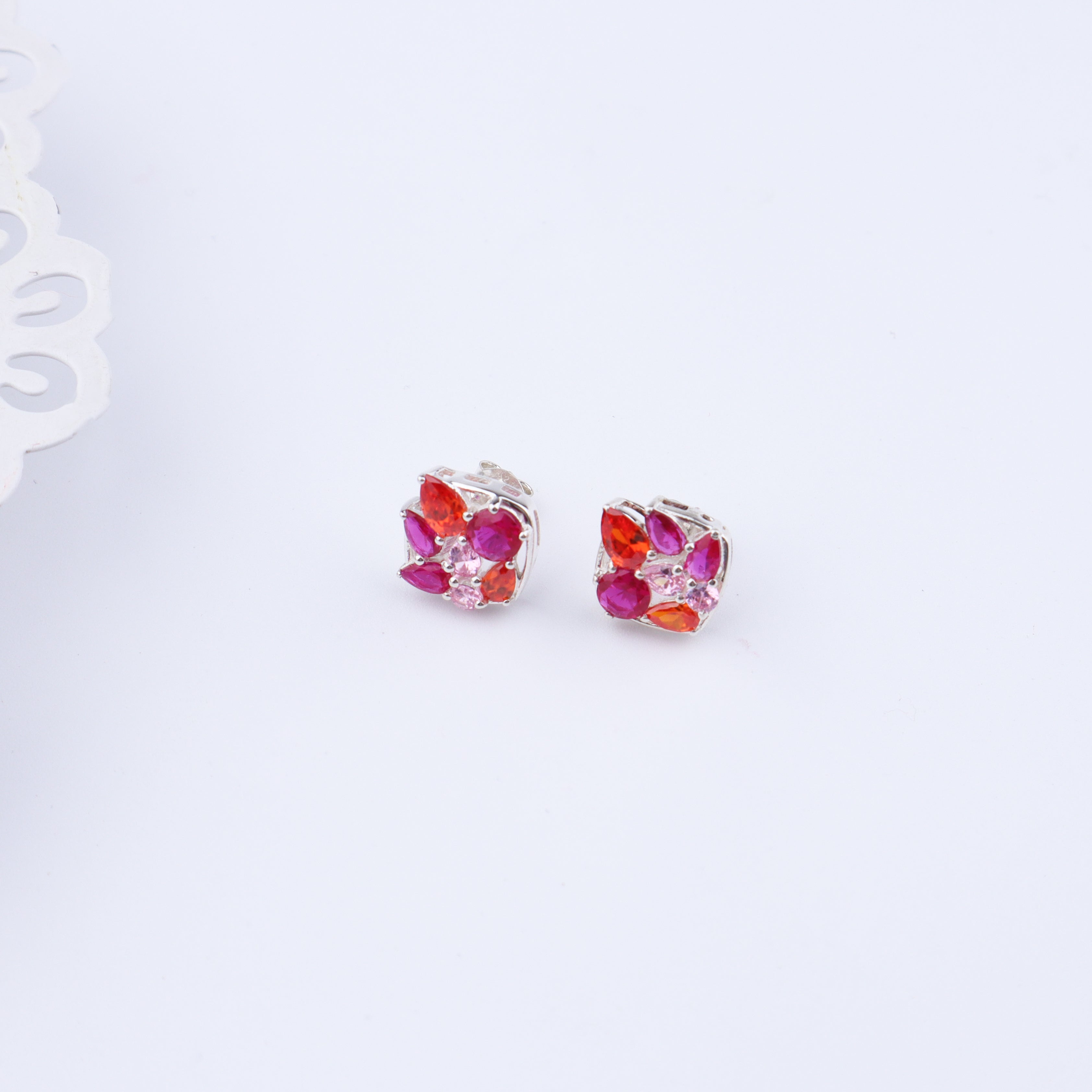 Silver Candy Cluster Earrings