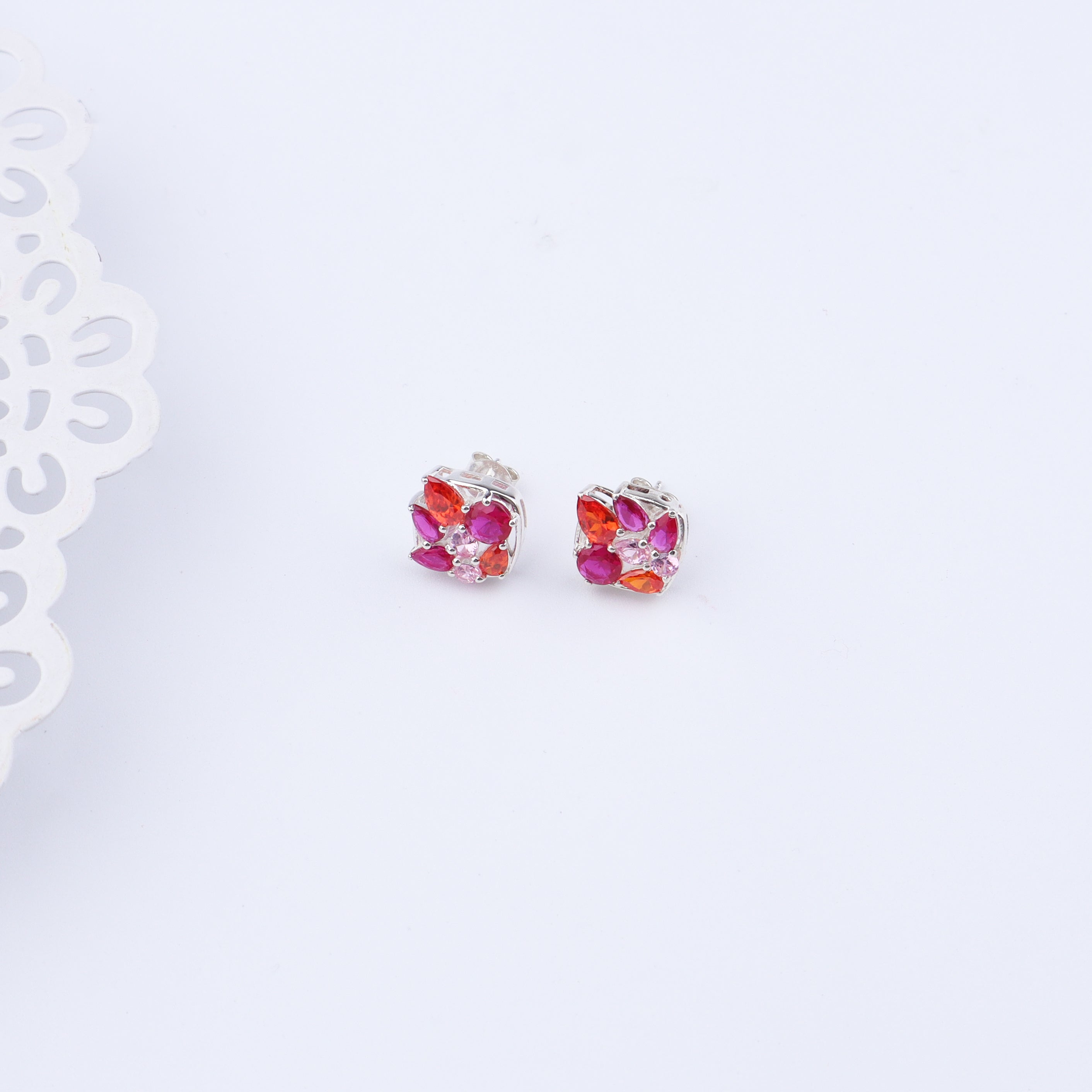 Silver Candy Cluster Earrings