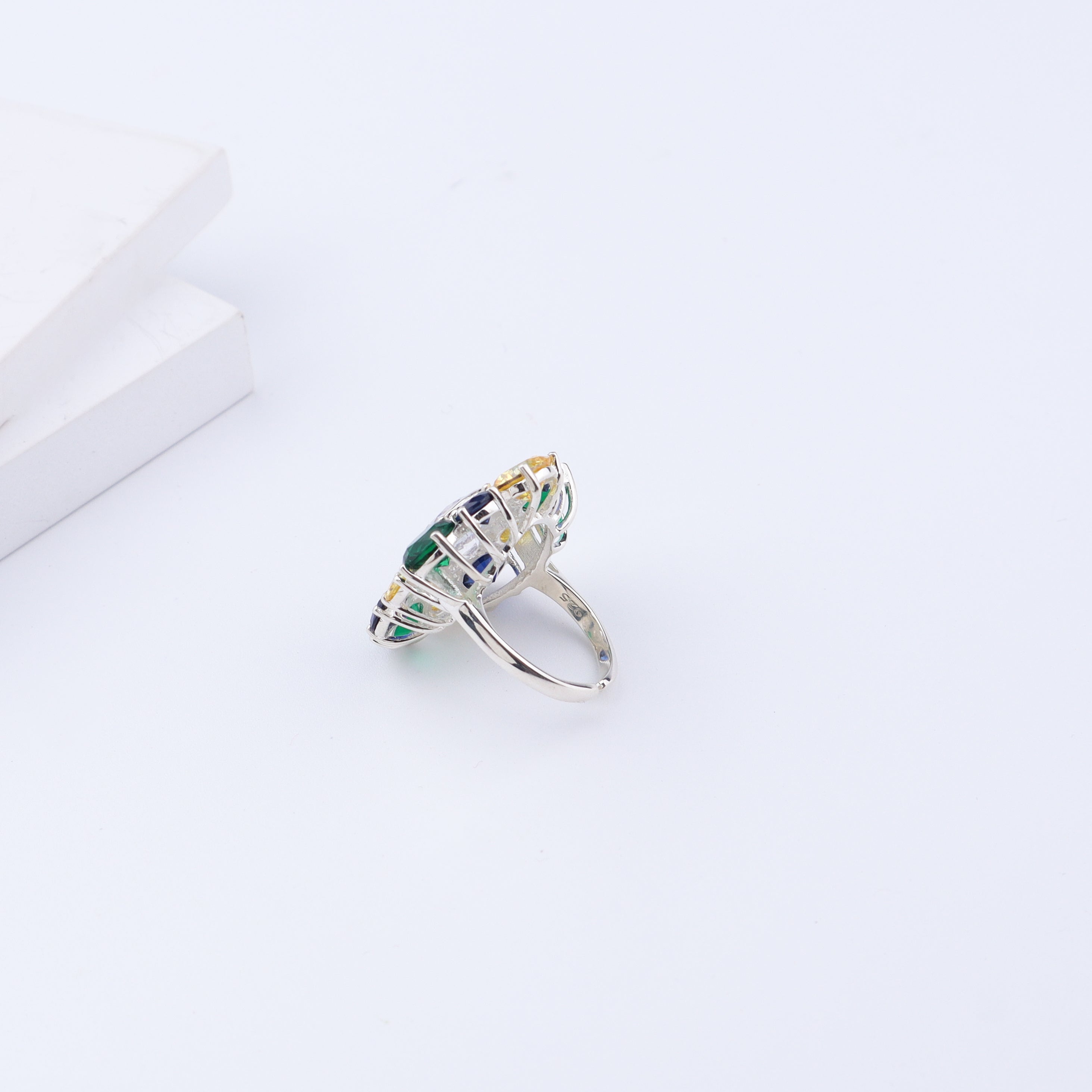 Silver Midnight Bloom Ring