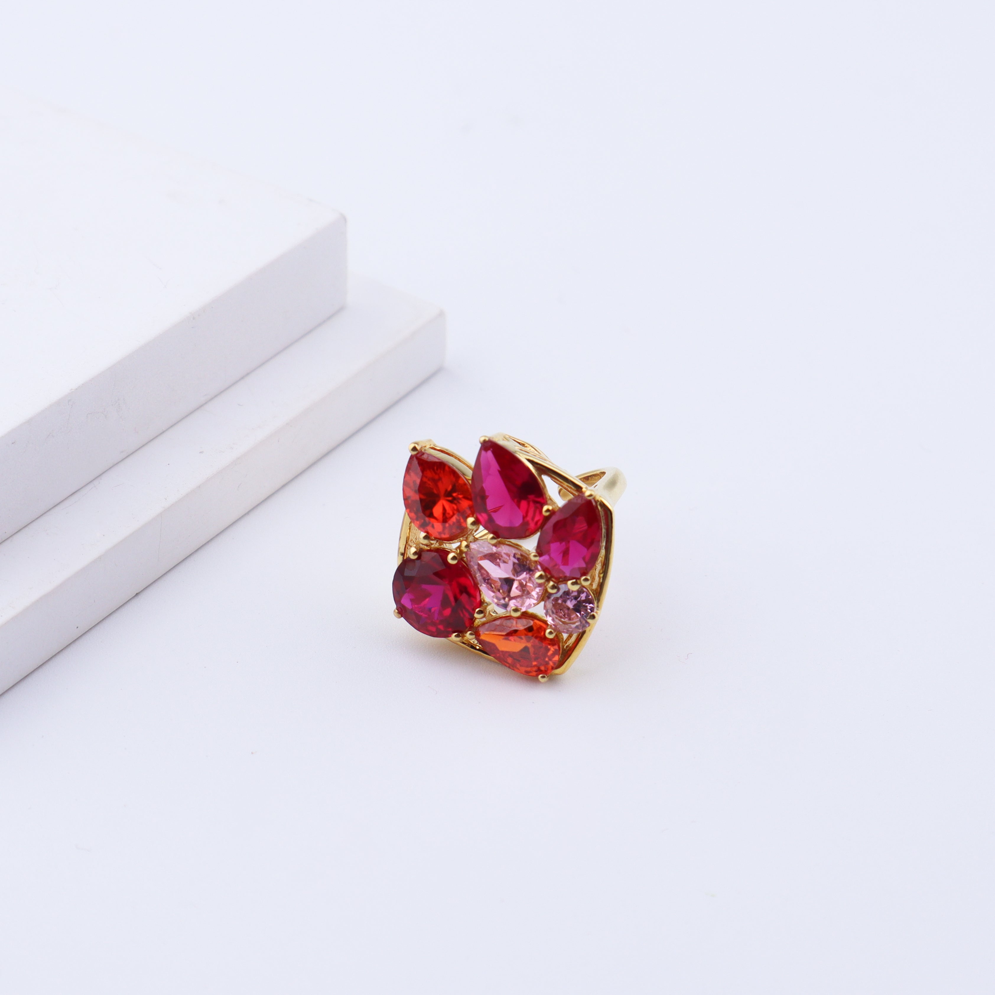 Silver Candy Cluster Ring | 92.5 Silver | 22K Gold Plated