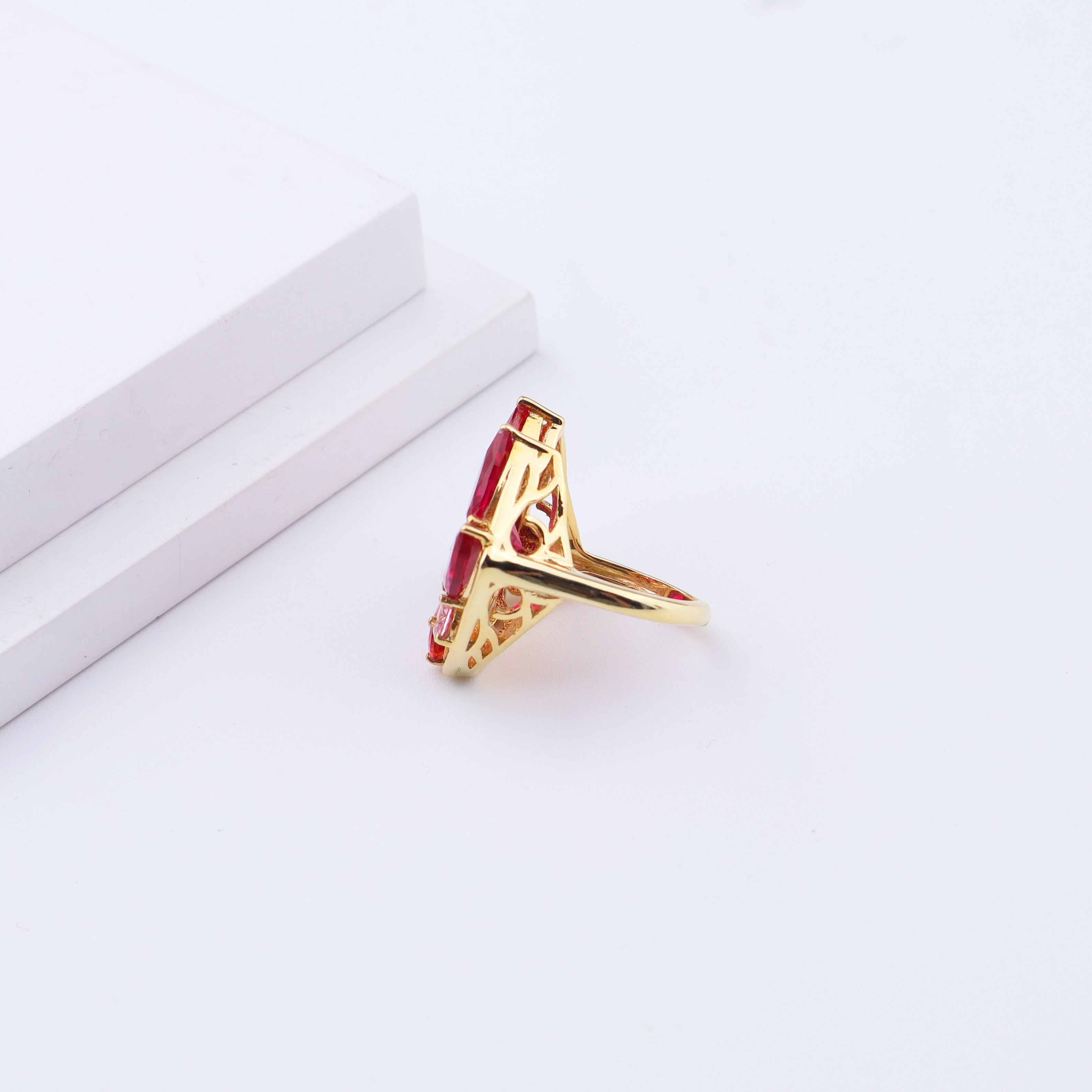 Silver Candy Cluster Ring | 92.5 Silver | 22K Gold Plated
