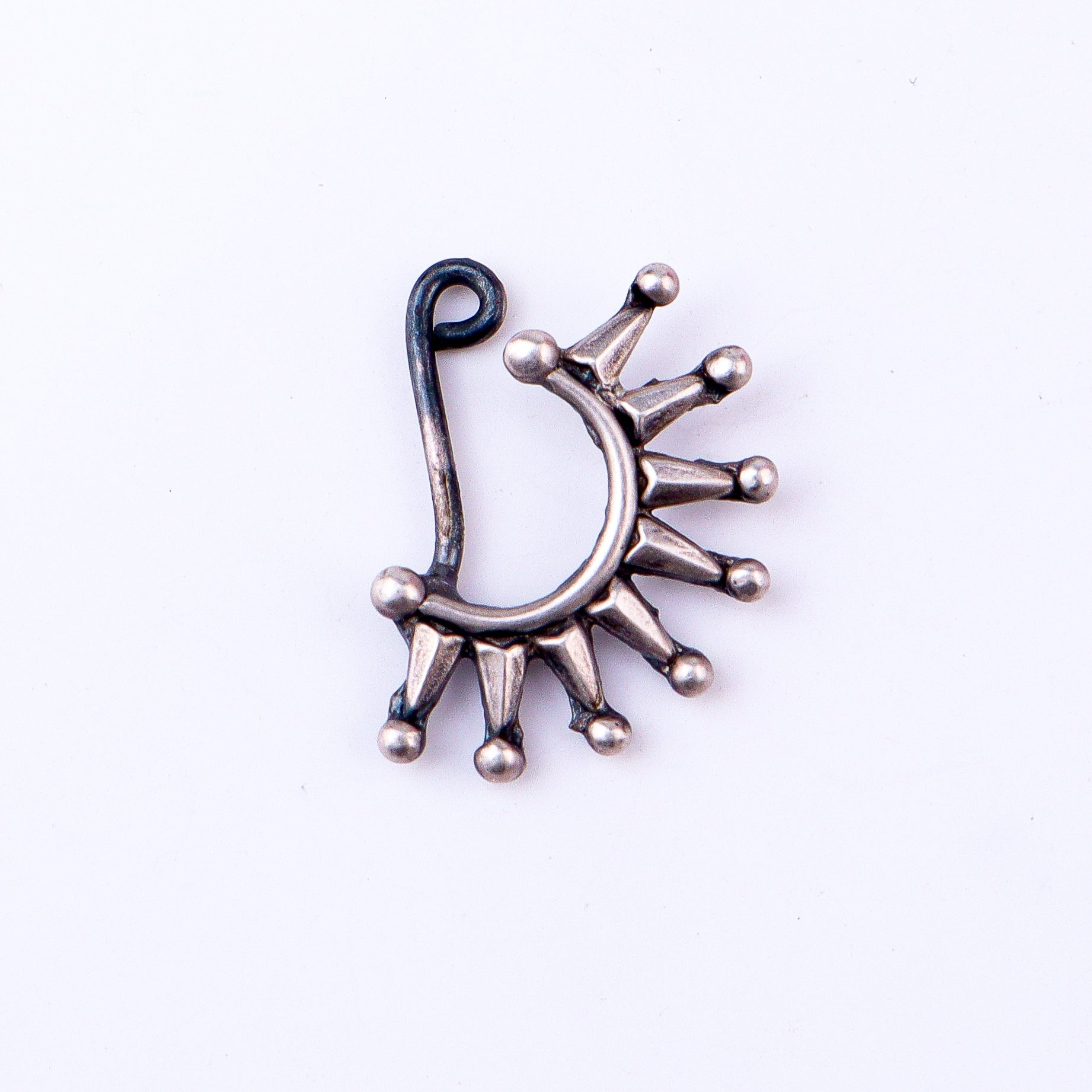 Silver kiran nath styled with saree and ethnic outfit