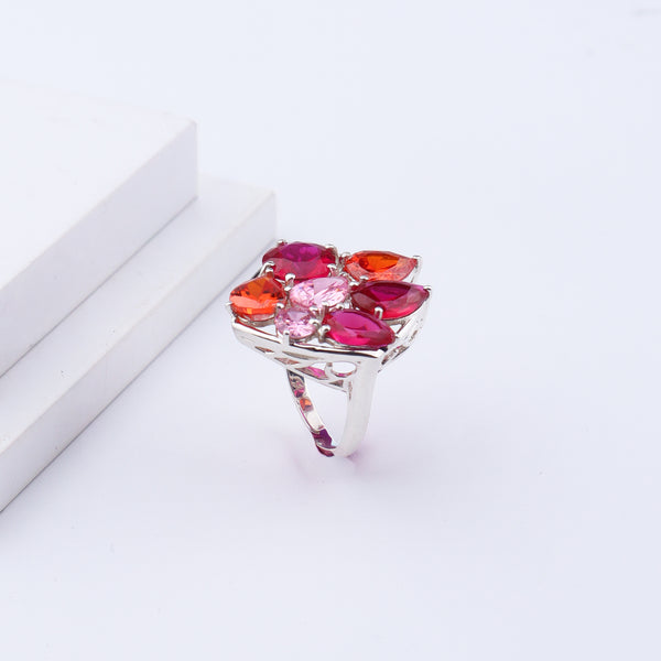 Silver Candy Cluster Ring