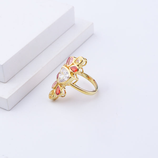 Amber Mist Ring | 92.5 Silver | 22K Gold Plated