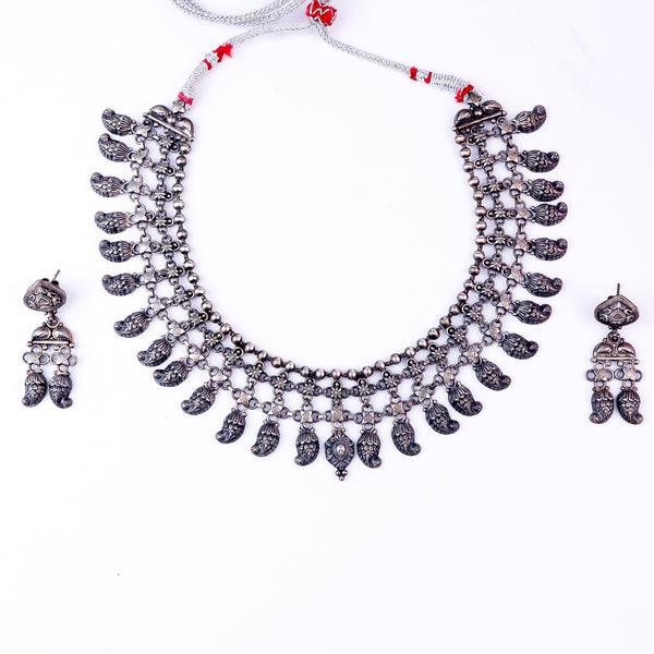 Silver necklace with detailed pendant