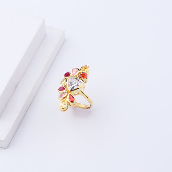 Amber Mist Ring | 92.5 Silver | 22K Gold Plated