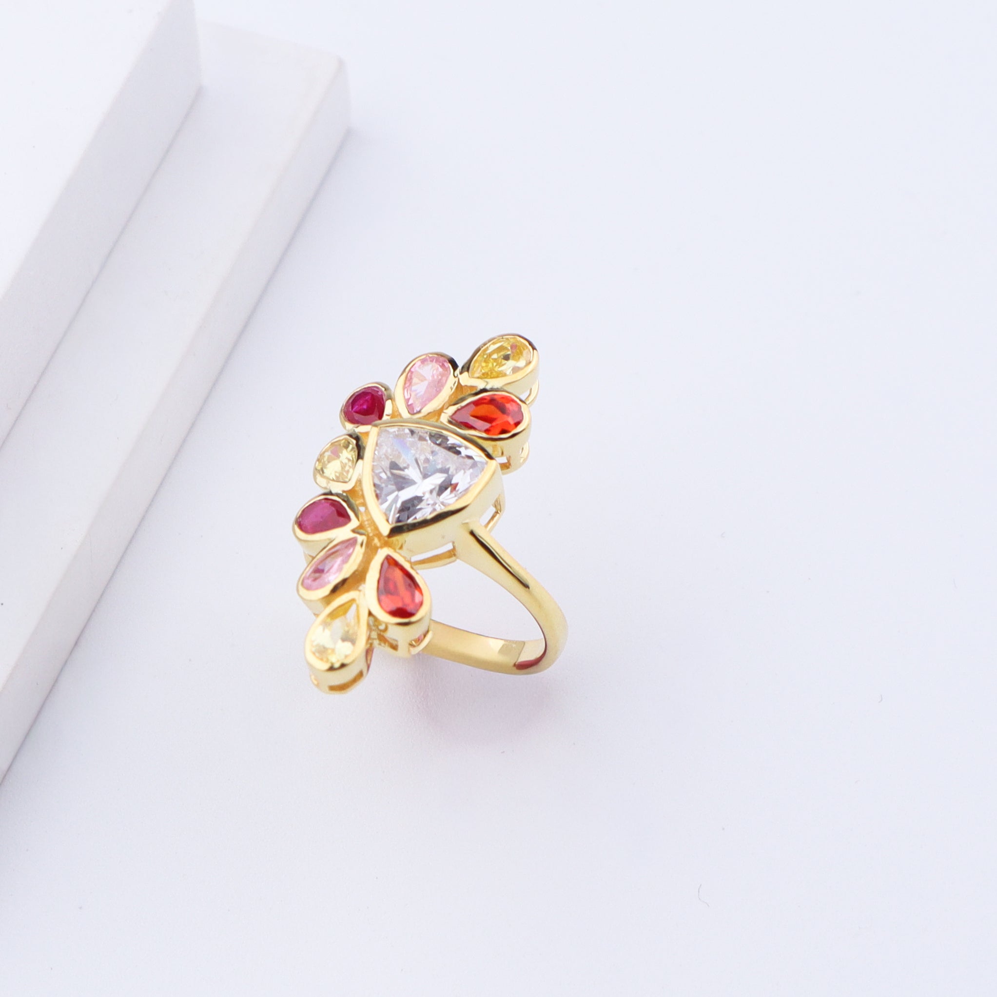 Amber Mist Ring | 92.5 Silver | 22K Gold Plated