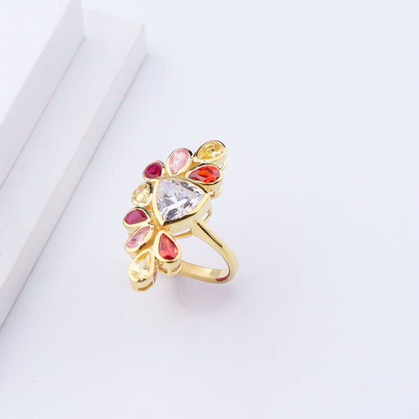 Amber Mist Ring | 92.5 Silver | 22K Gold Plated