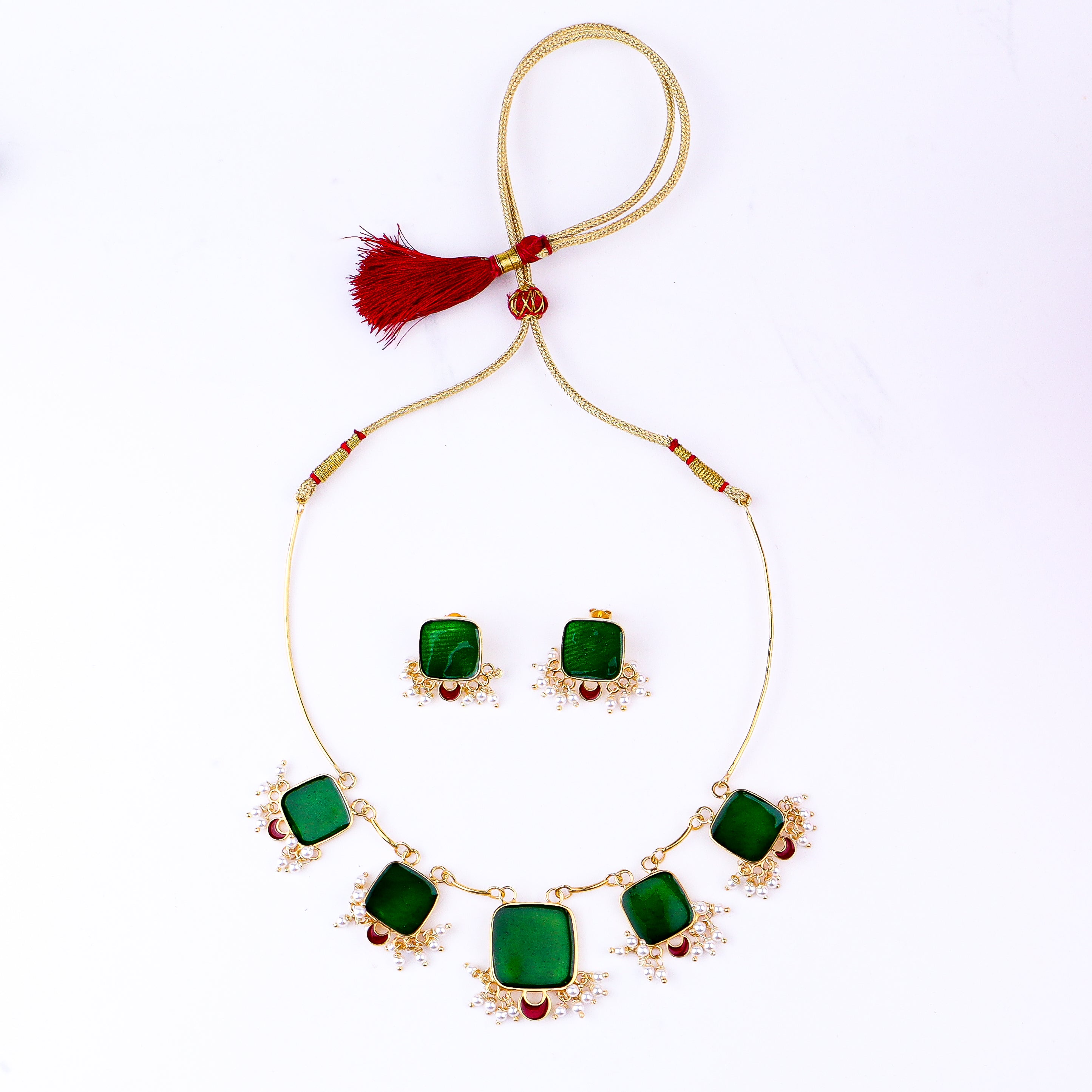 Handmade Meenakari Set|  92.5 Silver | 22K Gold Plated