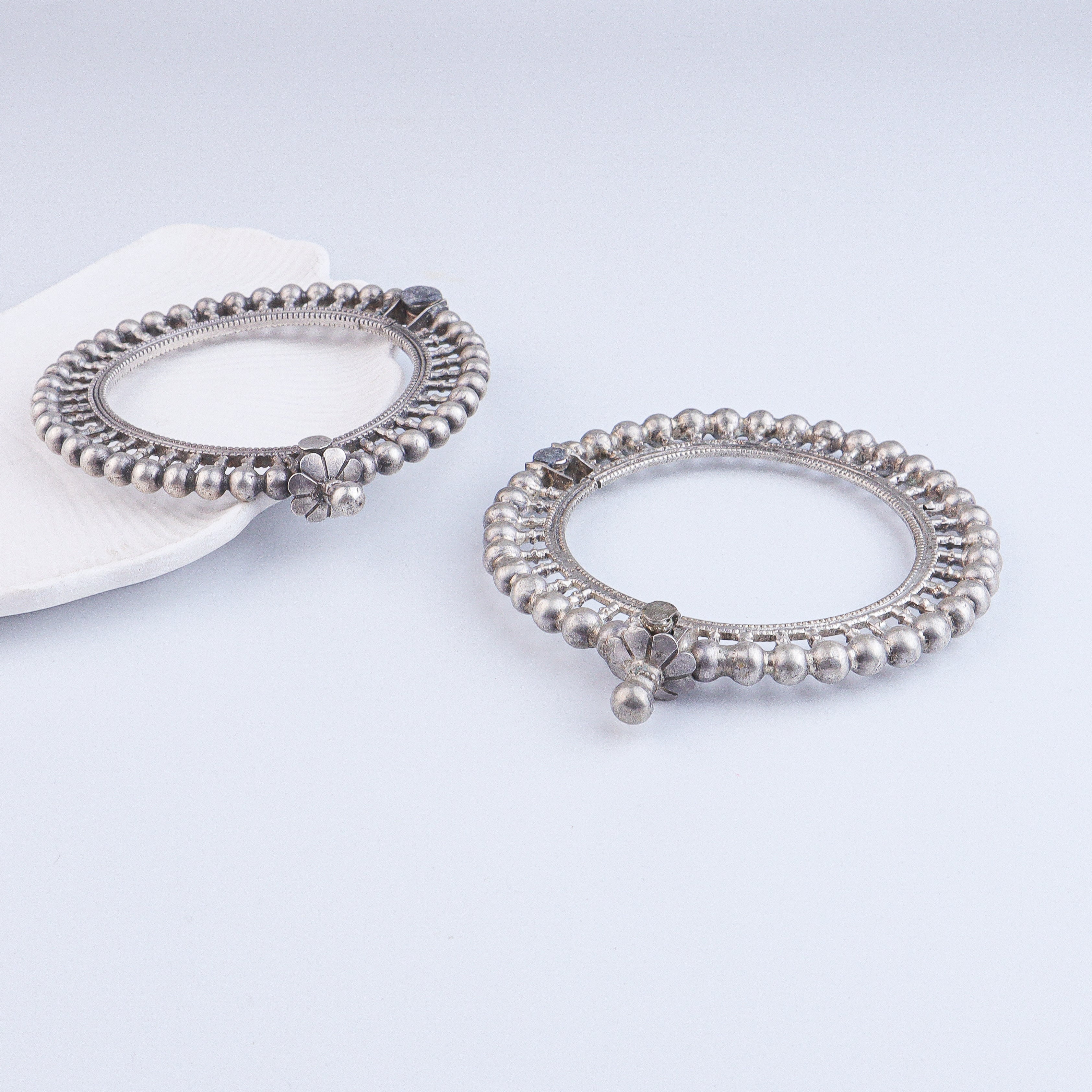 Antique Silver Bangles (Pair)