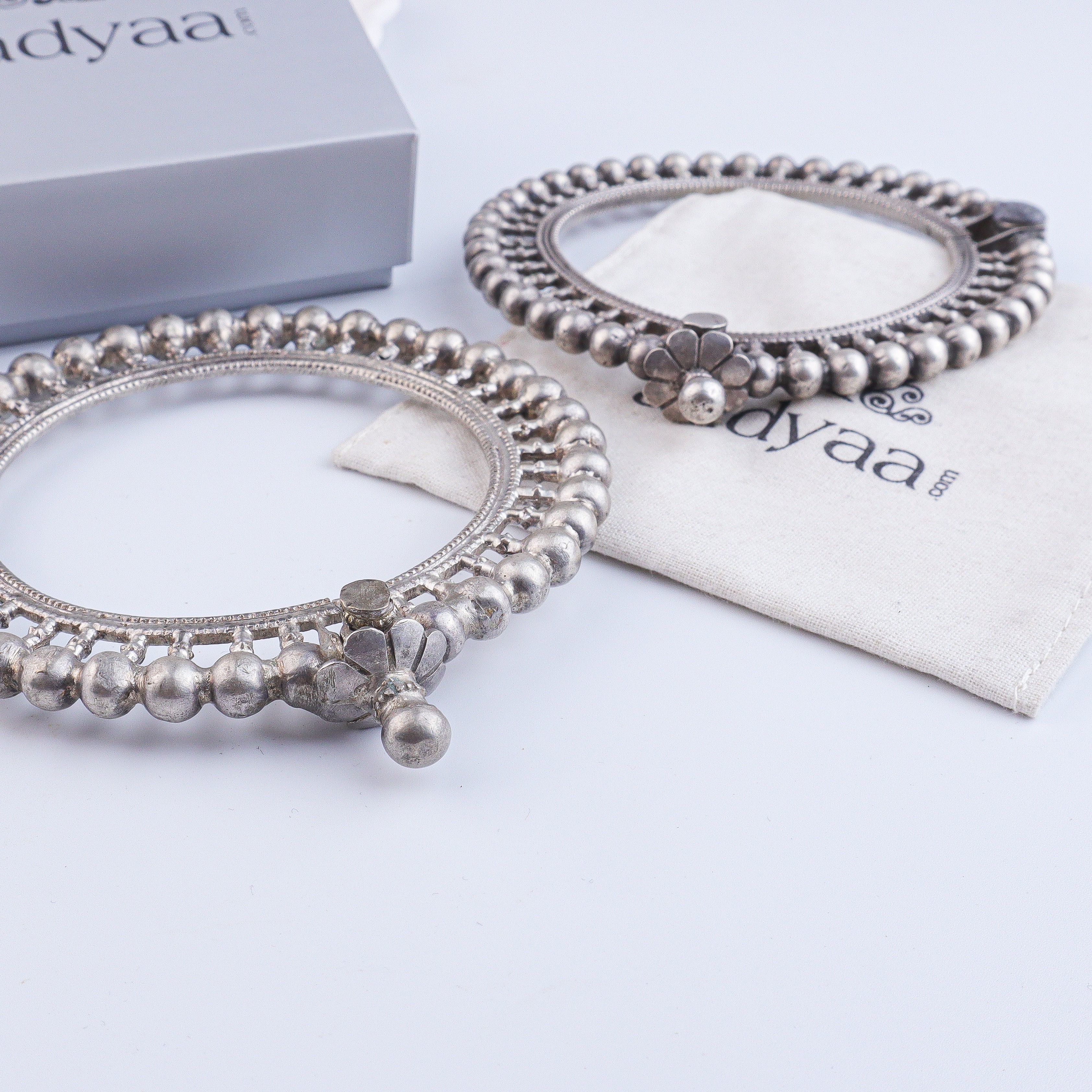 Antique Silver Bangles (Pair)