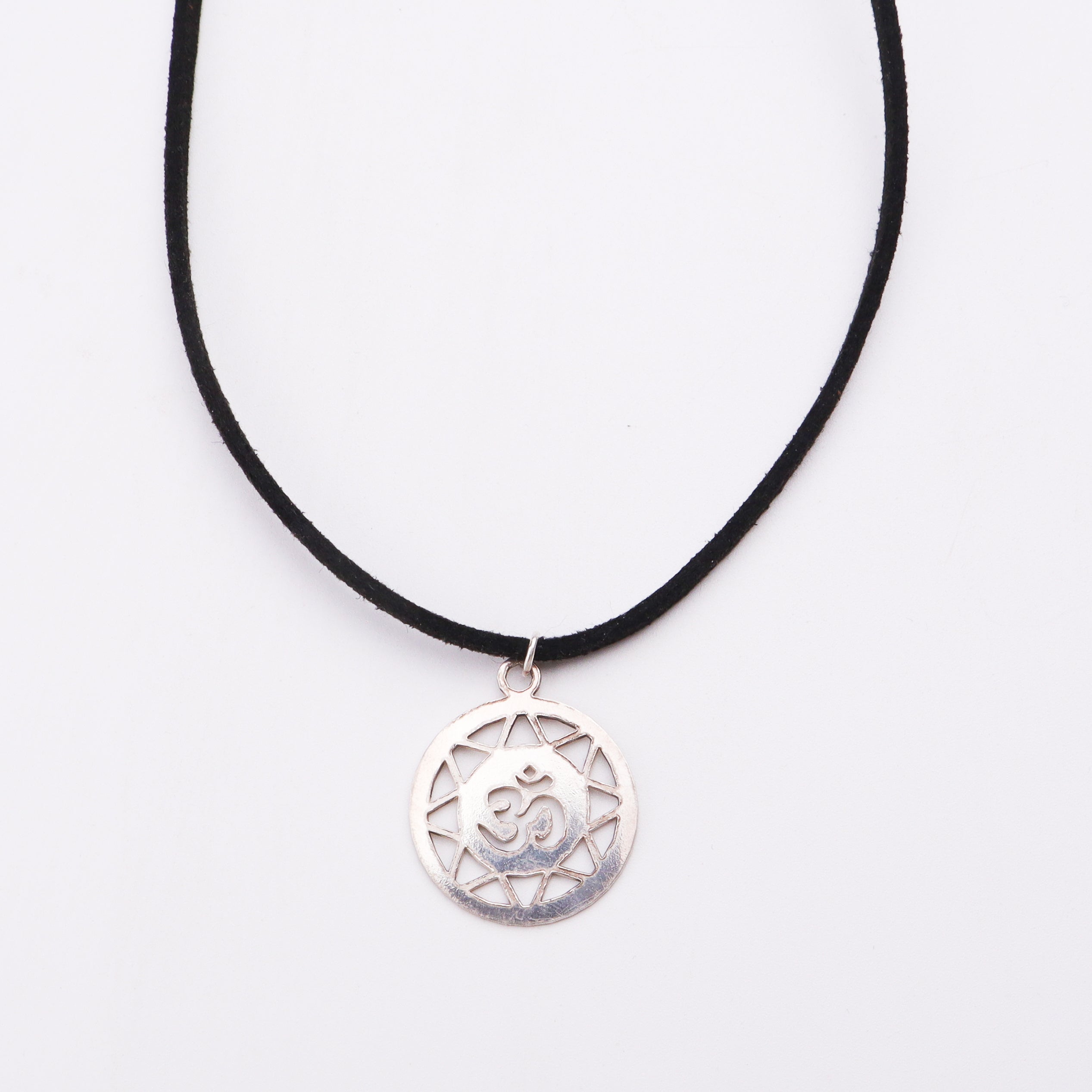 Silver Om Necklace for Men