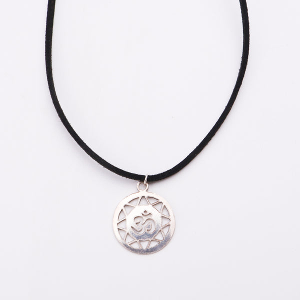 Silver Om Necklace for Men