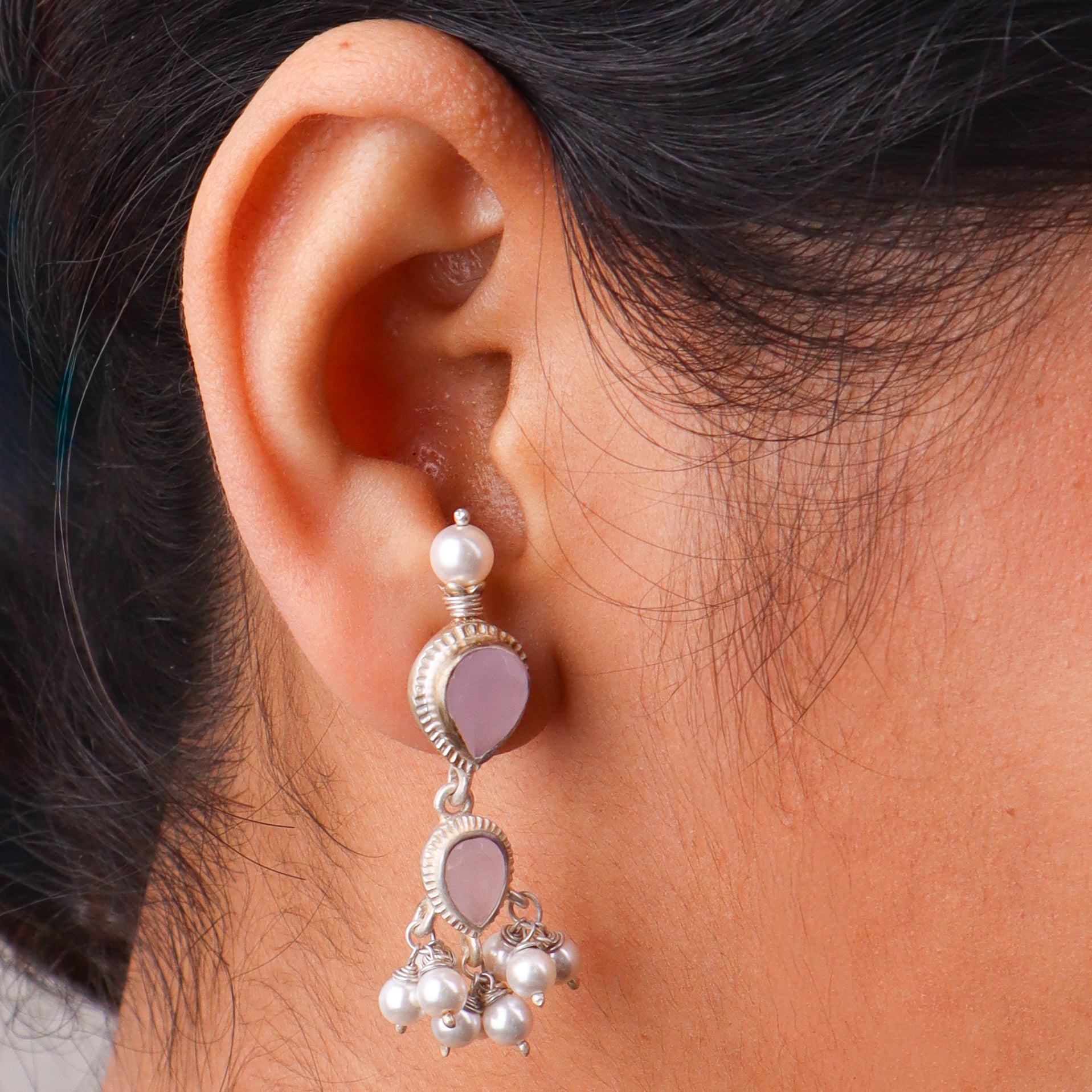 Rose Quartz Tanmani Earrings