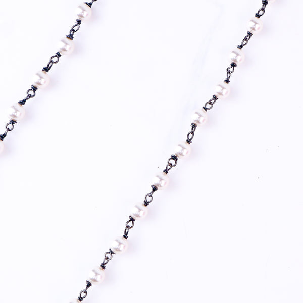 Silver Nakshi Set with Pearls Small