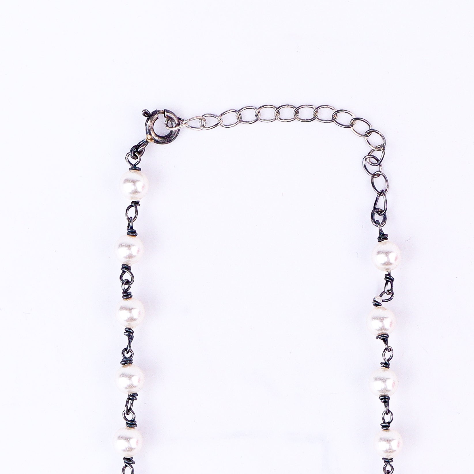 Silver Nakshi Set with Pearls Small