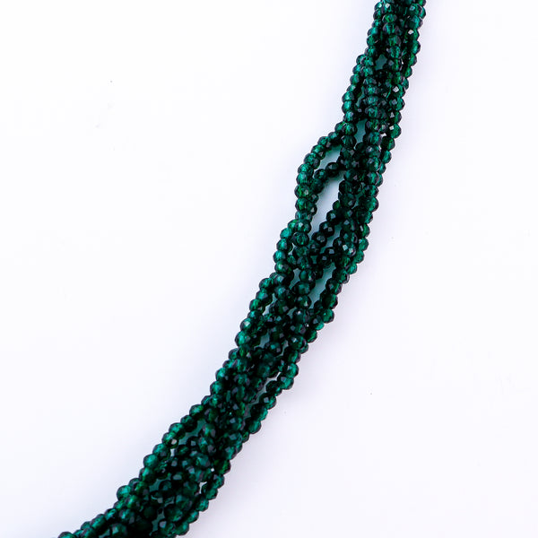 Green CZ Tanmani Set with Green Stones