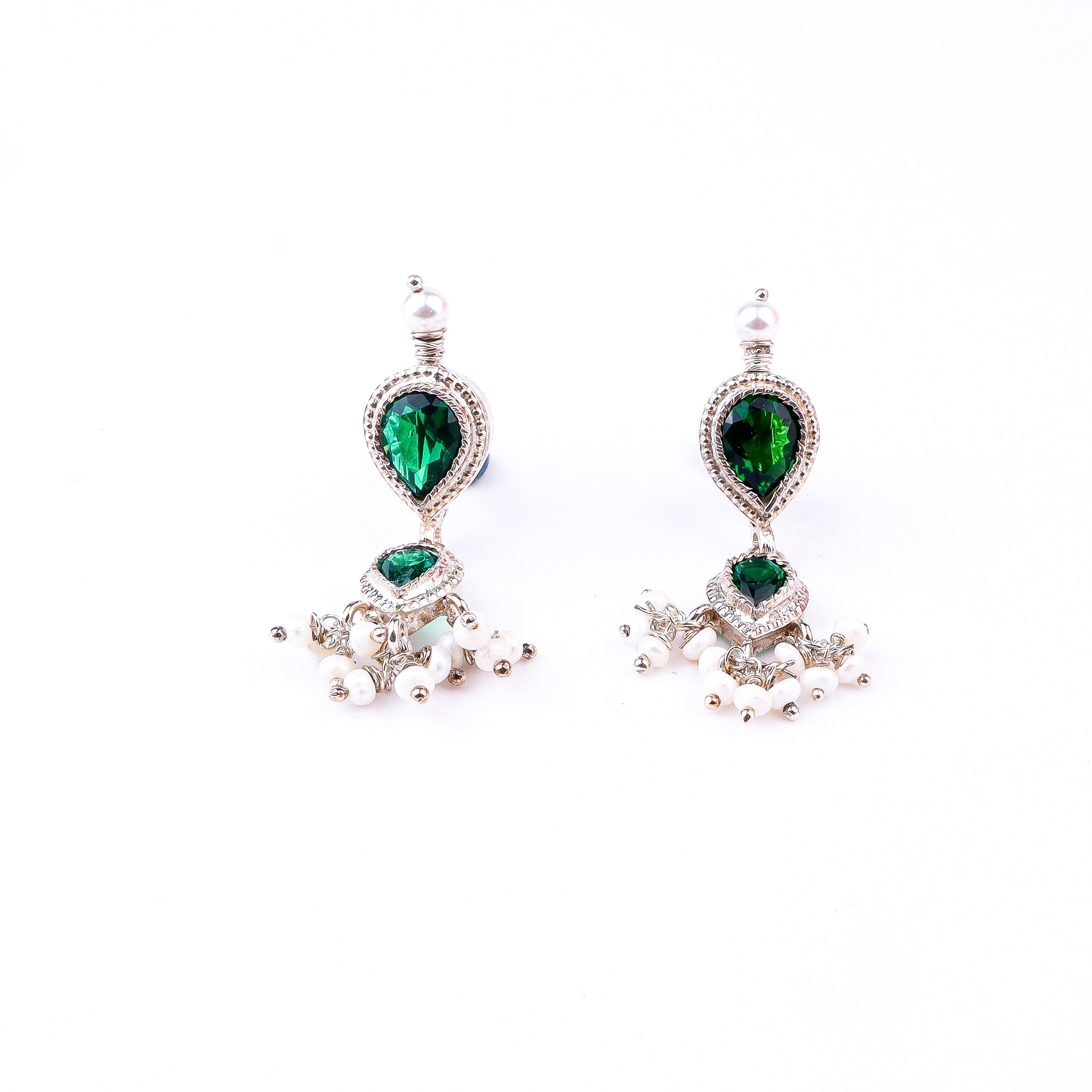 Green CZ Tanmani Set with Green Stones