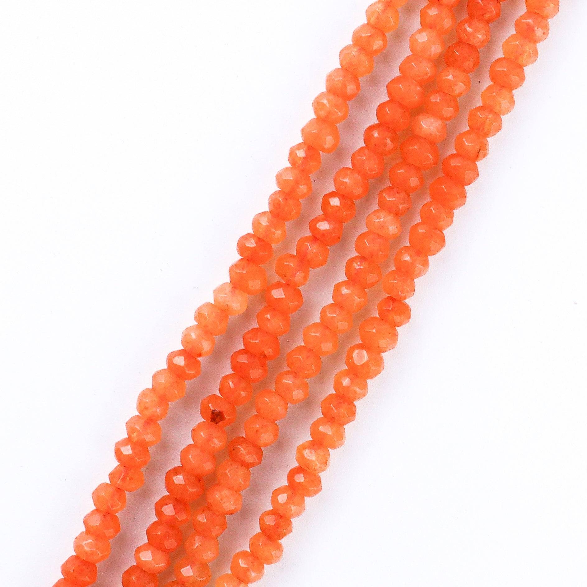 Silver Four Layer Kudi Orange Jade Necklace