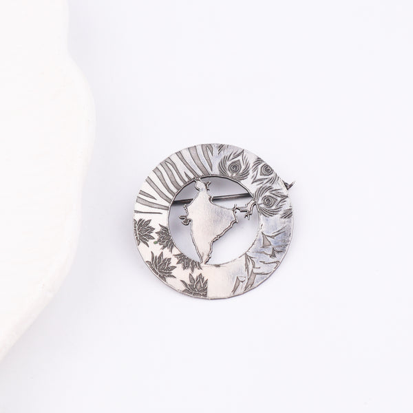 Unisex India Silver Brooch