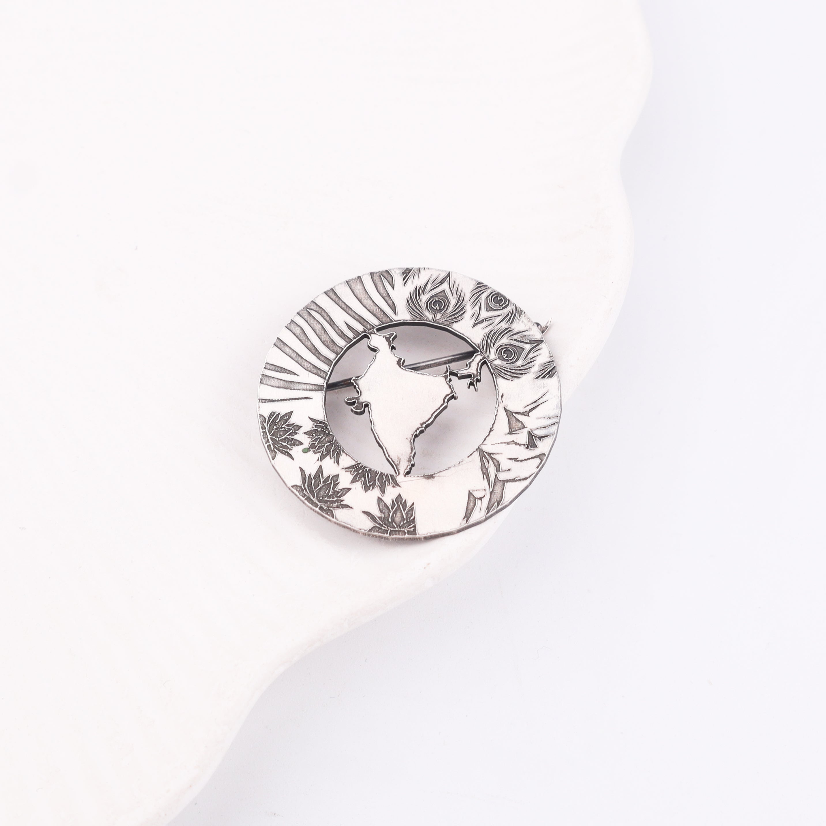 Unisex India Silver Brooch