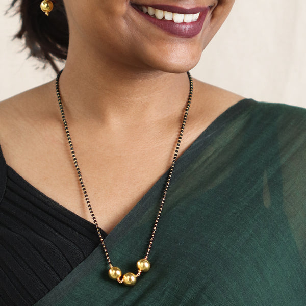 Classic Sarmanee Mangalsutra Big |  92.5 Silver | 22K Gold Plated