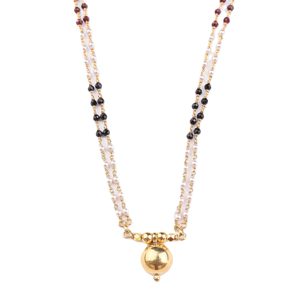 Silver Single Vatee Mangalsutra (Short) | 22K Gold Plated (Made to Order)