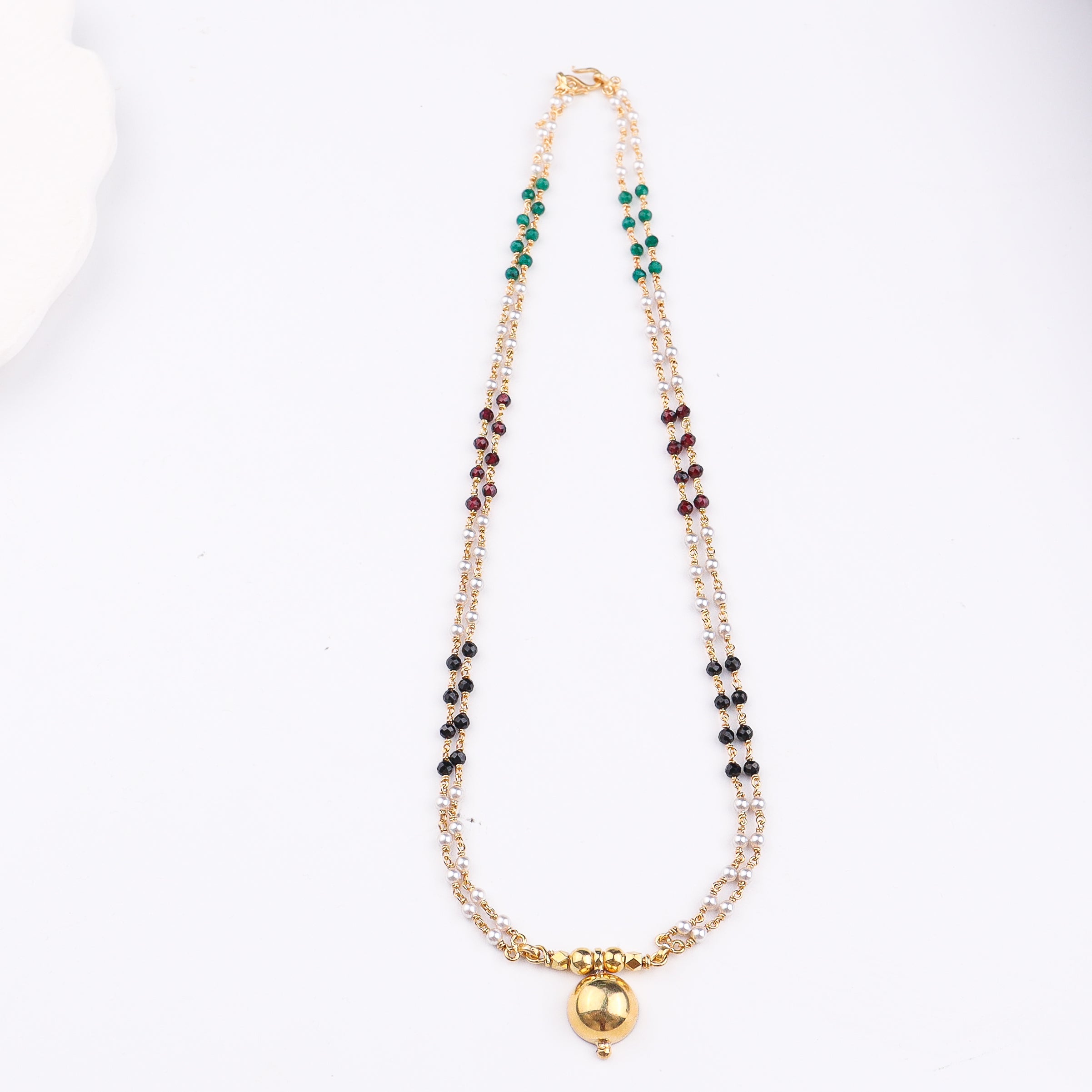 Silver Single Vatee Mangalsutra (Short) | 22K Gold Plated