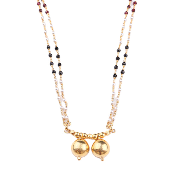 Silver Vatee Mangalsutra (Short) | 22K Gold Plated