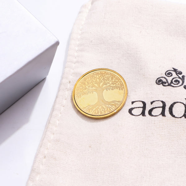Tree of Life (Kalpavriksha) Silver Coin | 22K Gold Plated