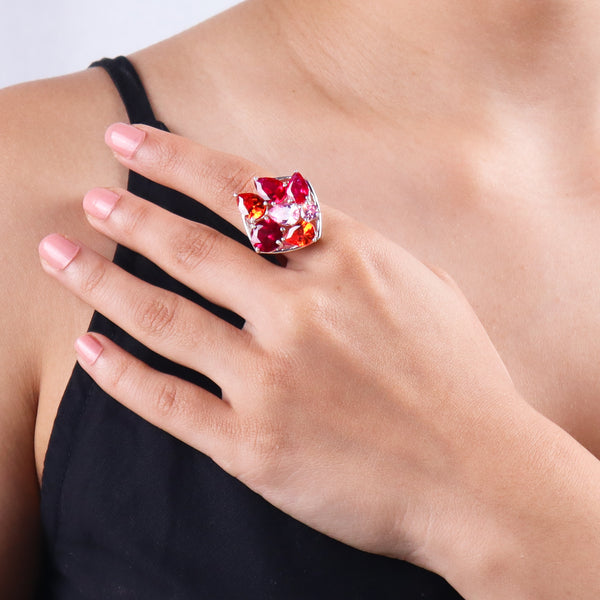 Silver Candy Cluster Ring