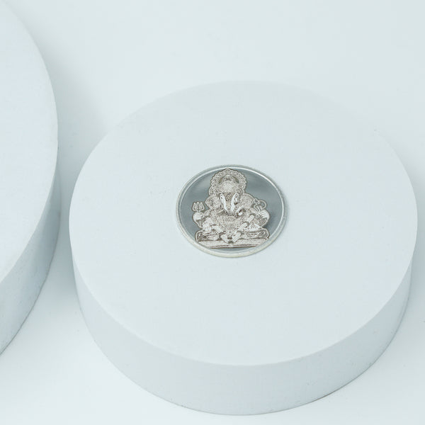Silver Dagadusheth Ganpati Coin - 10gm