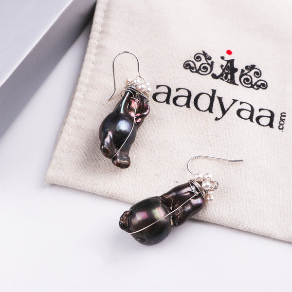 Baroque Pearl Silver Earrings (Project Handmade)