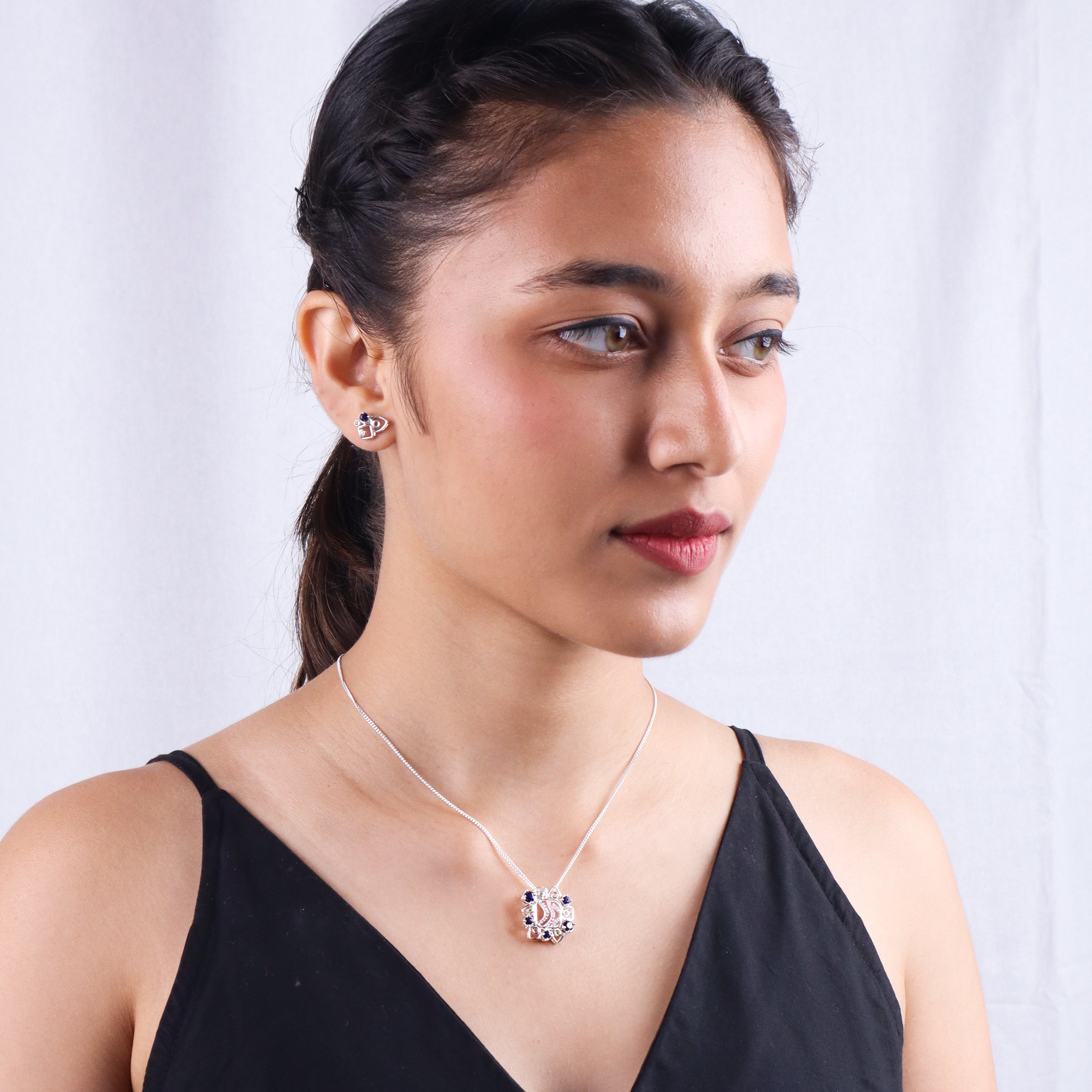 Silver Vivid Bloom Set (with chain)
