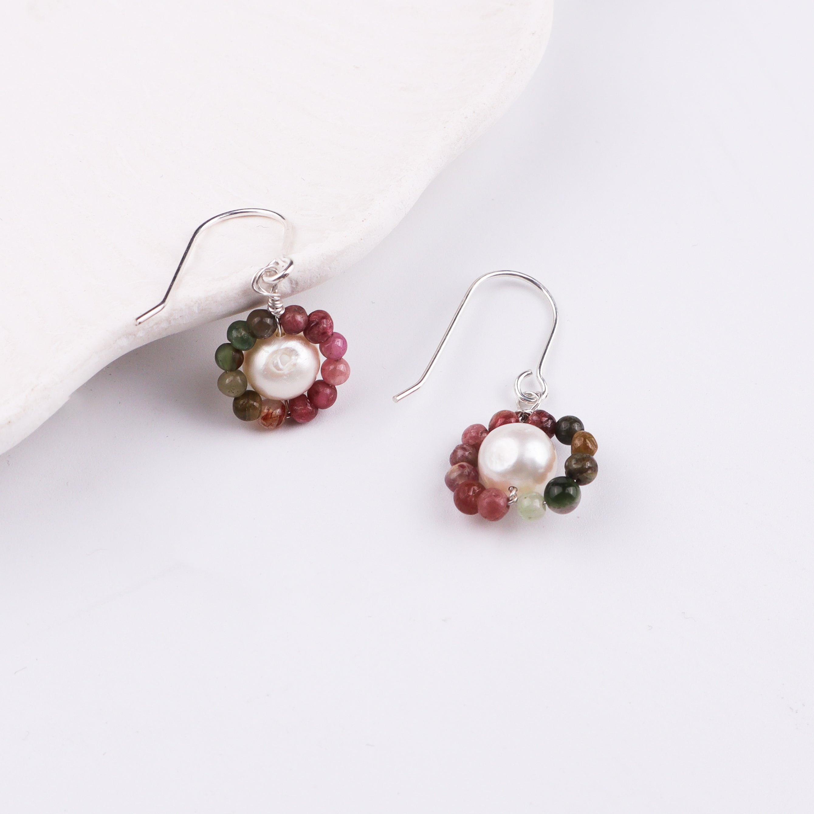 Jewelry packaging with pearl and bead earrings