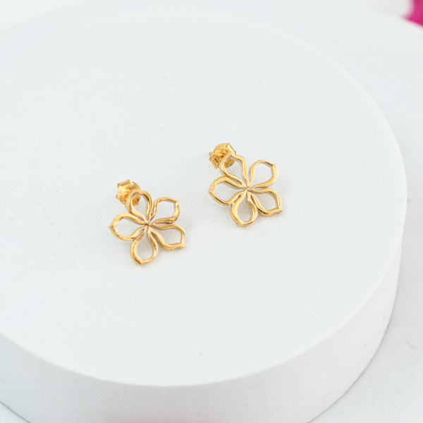 Sadafuli (Periwinkle) Silver Earrings |  92.5 Silver | 22K Gold Plated